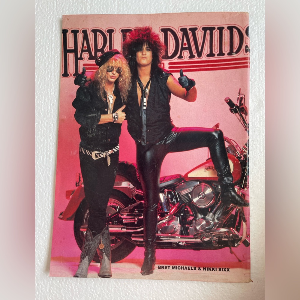 Harley-Davidson Red and Black Motorcycle with Bret Michaels & Nikki Sixx